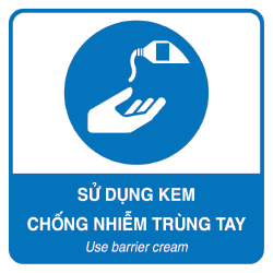 Biển yêu cầu sử dụng kem chống nhiễm trùng tay