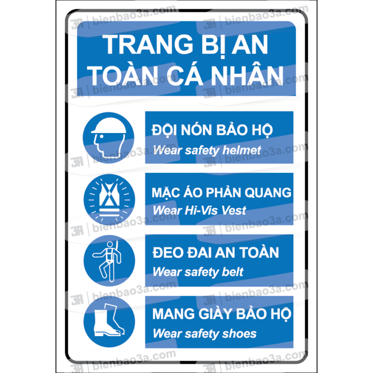 Biển cảnh báo Trang bị an toàn cá nhân