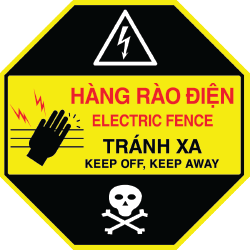 Biển cảnh báo nguy hiểm hàng rào điện - Tránh xa