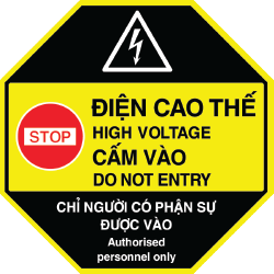 Biển cảnh báo nguy hiểm điện cao thế - Cấm vào