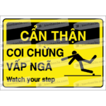 Biển cảnh báo coi chừng vấp ngã