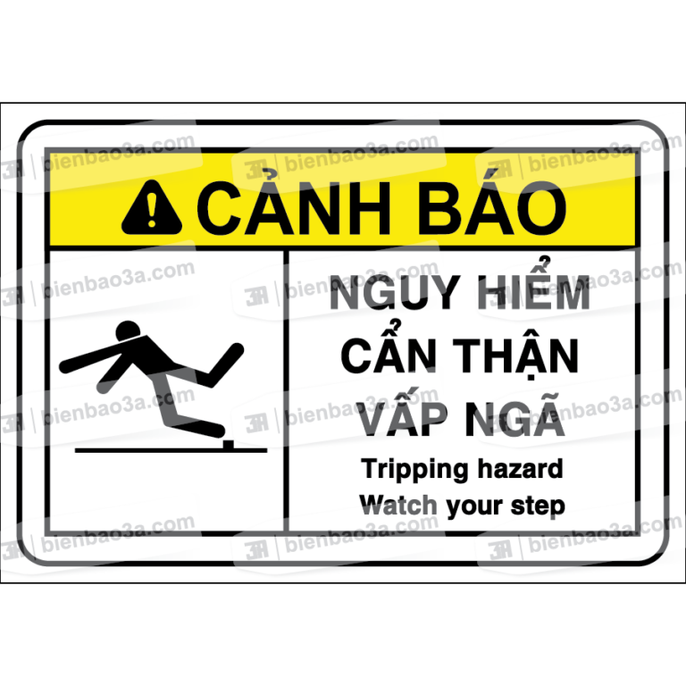 Biển cảnh báo cẩn thận vấp ngã